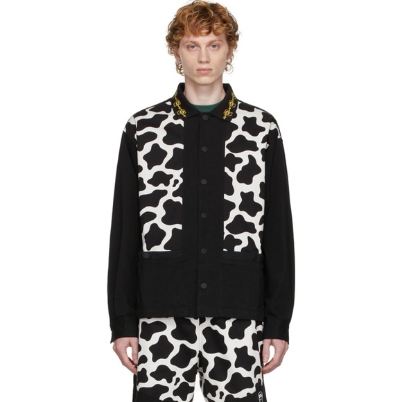 BRAIN DEAD • Black/White Cow Cabana Shirt - Picture 2 of 16